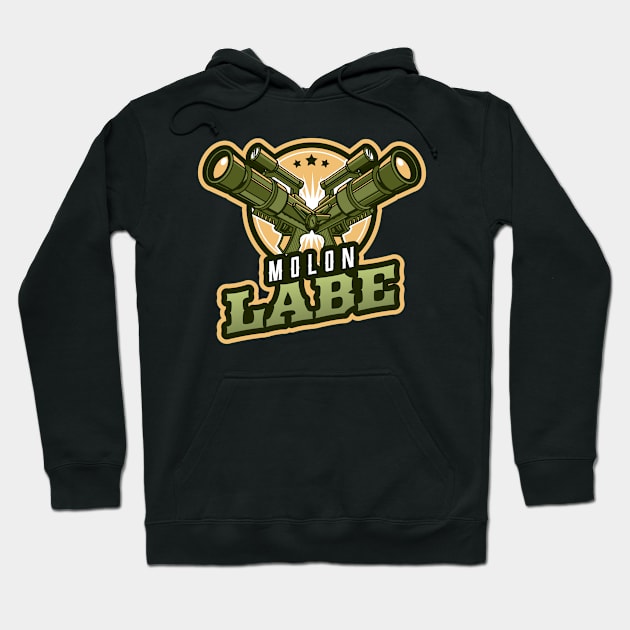 Guns with scopes | Molon Labe Hoodie by Mega Tee Store